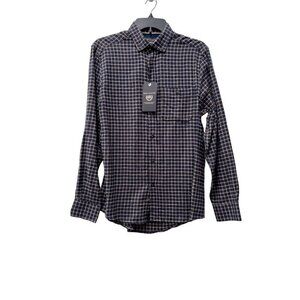 NWT Report Collection Size S Men's Soft Touch Flannel Blue Brown Plaid MSRP $79
